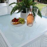 Roma Hudson - 5pce (90x90) - White Outdoor Dining Set