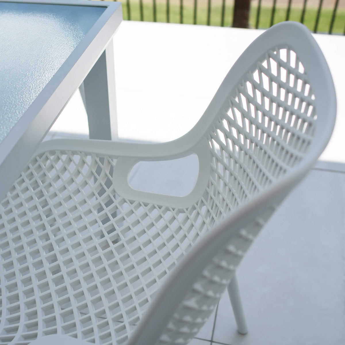 Roma Hudson - 5pce (90x90) - White Outdoor Dining Set