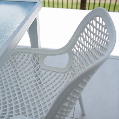Roma Hudson - 5pce (90x90) - White Outdoor Dining Set