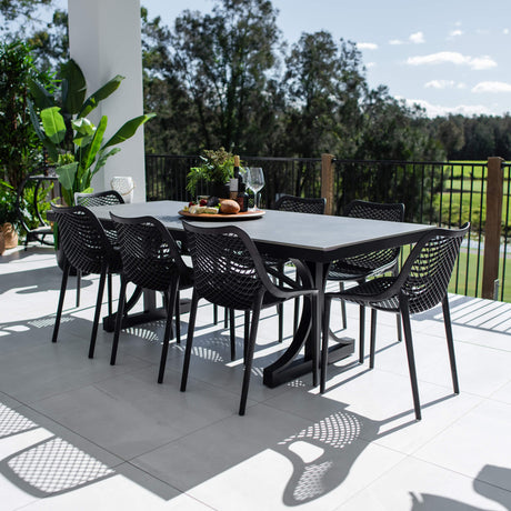 Roma Malibu - 9pce (215x100) - Outdoor Dining Set