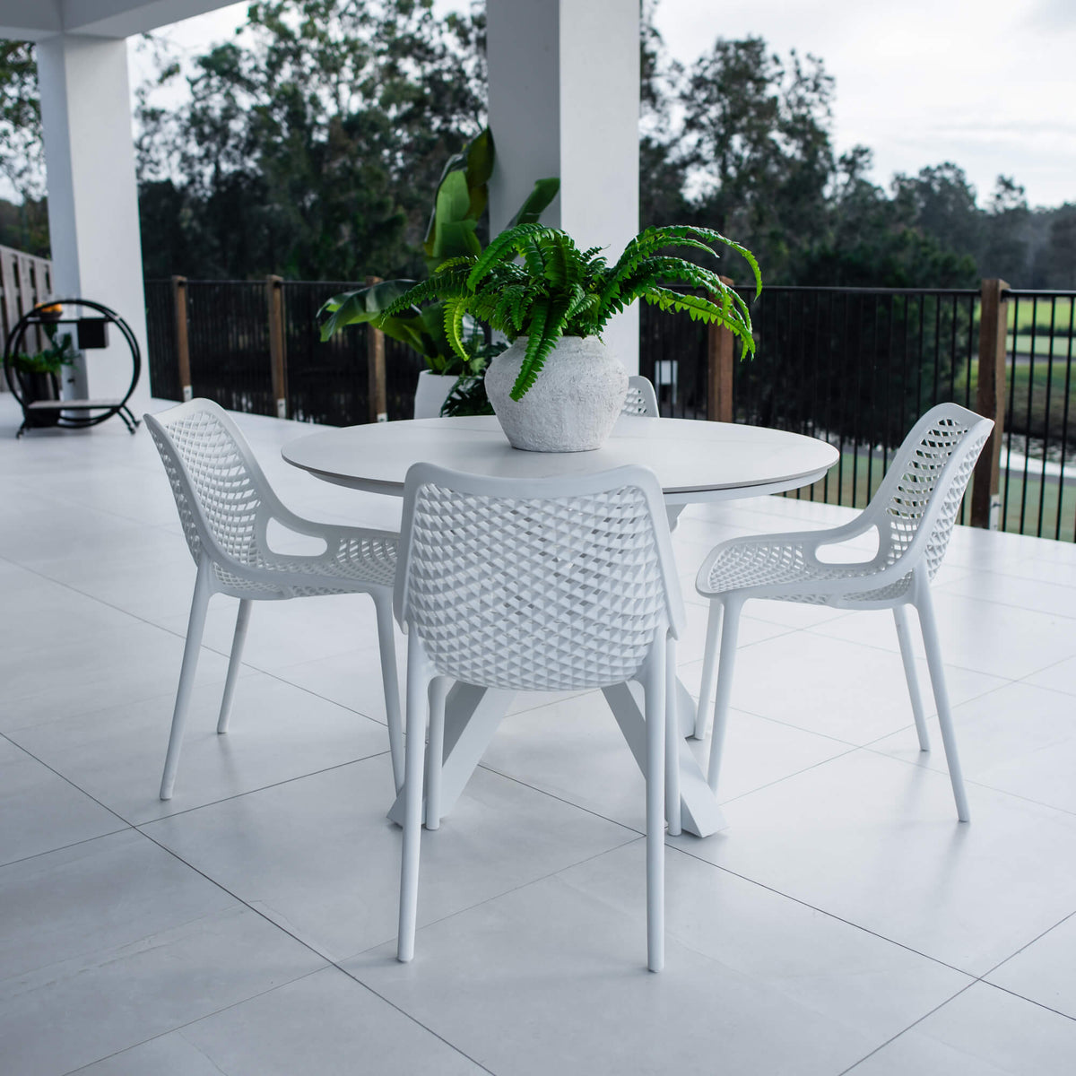 Roma Malibu Round - 5pce (120x120) - Outdoor Dining Set
