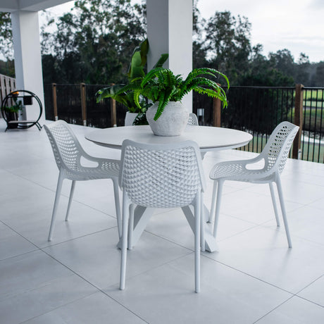 Roma Malibu Round - 5pce (120x120) - Outdoor Dining Set
