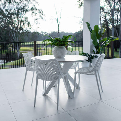 Roma Malibu Round - 5pce (120x120) - Outdoor Dining Set