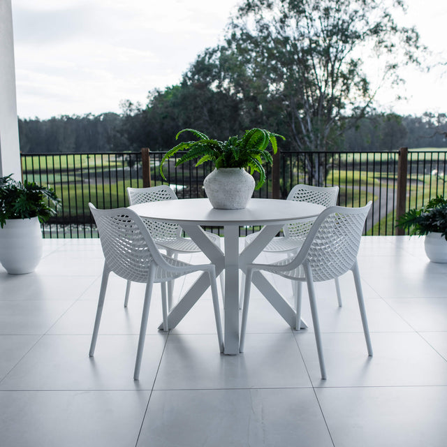 Roma Malibu Round - 5pce (120x120) - Outdoor Dining Set