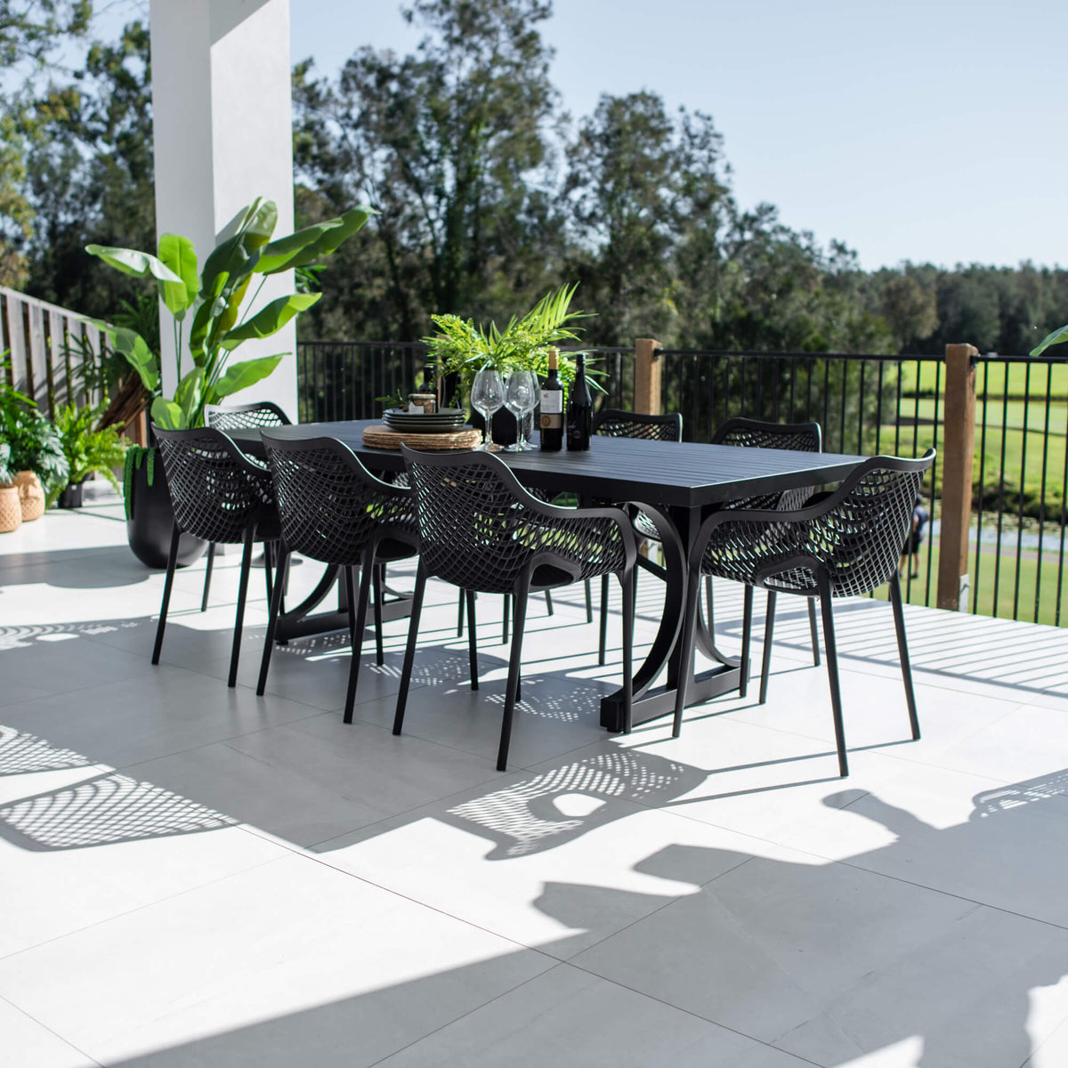 Roma XL Bergen - 9pce (220x100) - Outdoor Dining Set