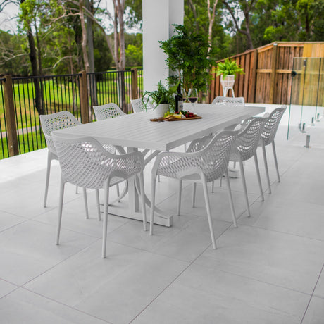 Roma XL Bergen - 9pce (220x100) - Outdoor Dining Set