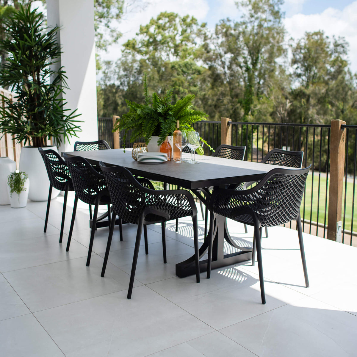 Roma XL Chester Moon - 9pce (215x100) - Outdoor Dining Set