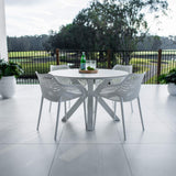 Roma XL Malibu Round - 5pce (120x120) - Outdoor Dining Set