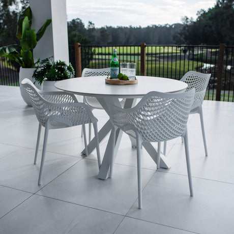 Roma XL Malibu Round - 5pce (120x120) - Outdoor Dining Set