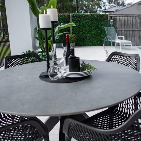 Roma XL Malibu Round - 5pce (120x120) - Outdoor Dining Set