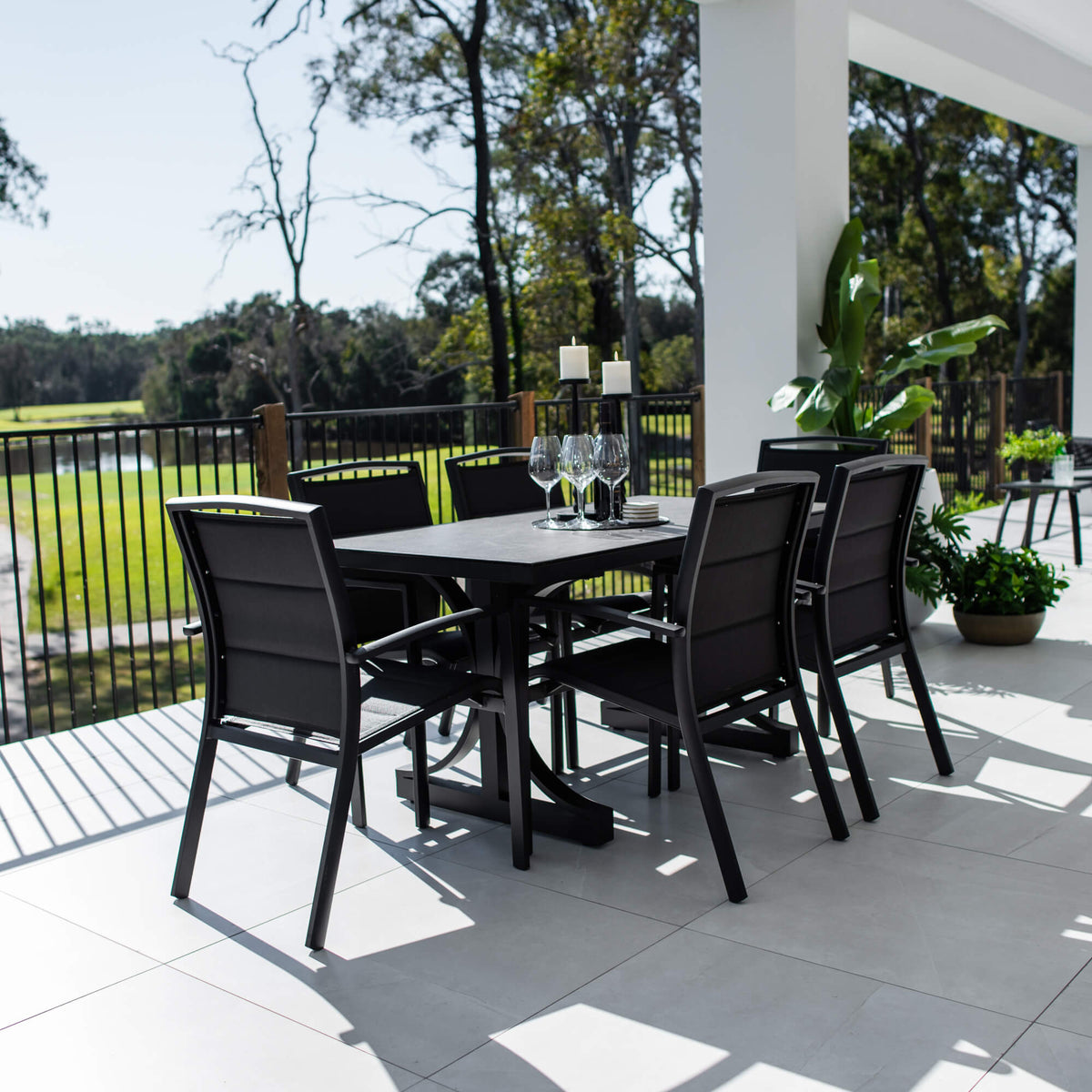 Shelby Chester Moon - 7pce (150x80) - Outdoor Dining Set