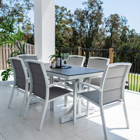 Shelby Chester Moon - 7pce (150x80) - Outdoor Dining Set