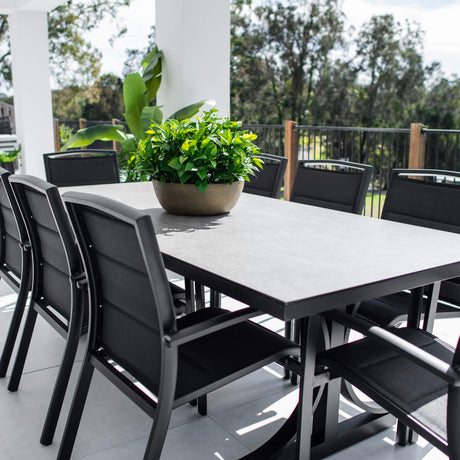 Shelby Chester Moon - 9pce (215x100) - Outdoor Dining Set