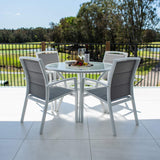 Shelby Coventry - 5pce (105x105) - White/Grey Outdoor Dining Set