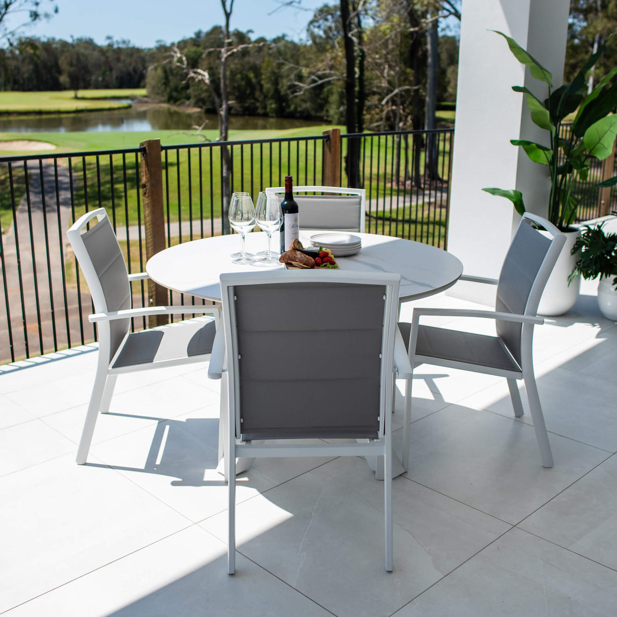 Shelby Malibu Round - 5pce (120x120) - Outdoor Dining Set