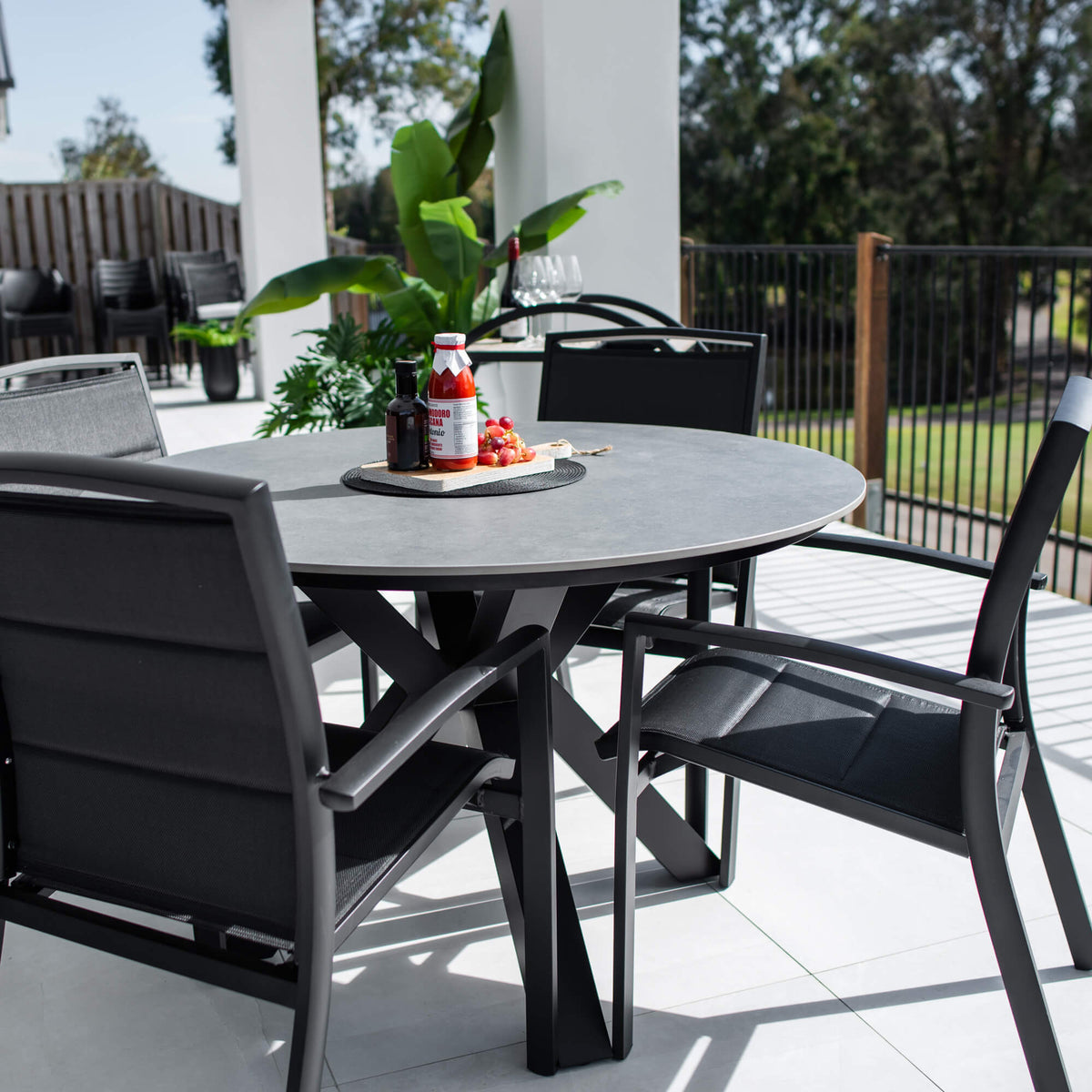 Shelby Malibu Round - 5pce (120x120) - Outdoor Dining Set
