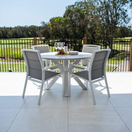 Shelby Malibu Round - 5pce (120x120) - Outdoor Dining Set