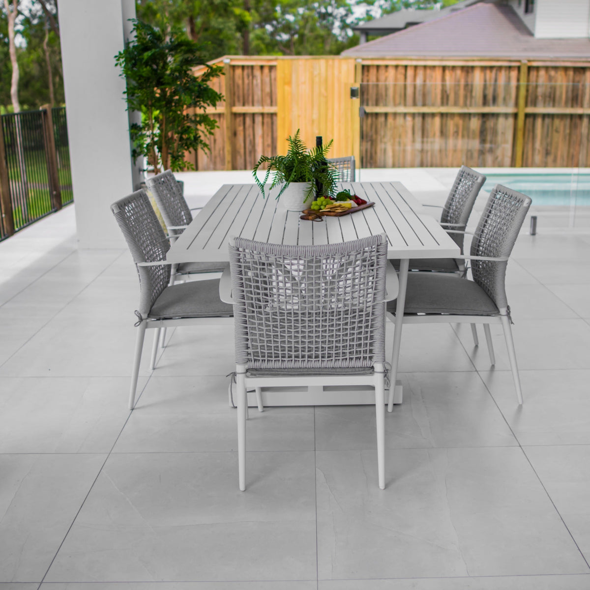 Vienna Rope Bergen - 7pce (180x100) - Outdoor Dining Set