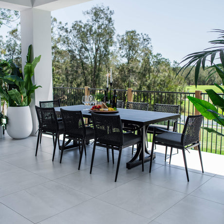 Vienna Rope Bergen - 9pce (220x100) - Outdoor Dining Set