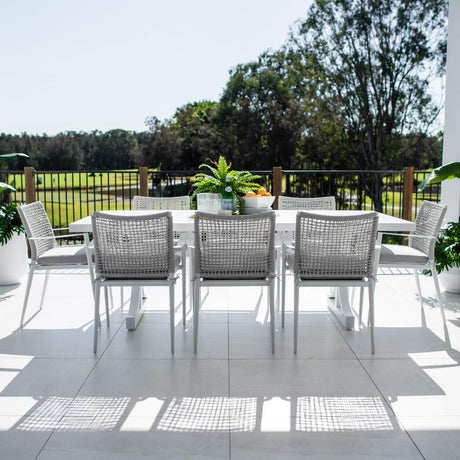 Vienna Rope Bergen - 9pce (220x100) - Outdoor Dining Set