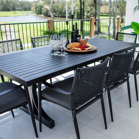 Vienna Rope Bergen - 9pce (220x100) - Outdoor Dining Set