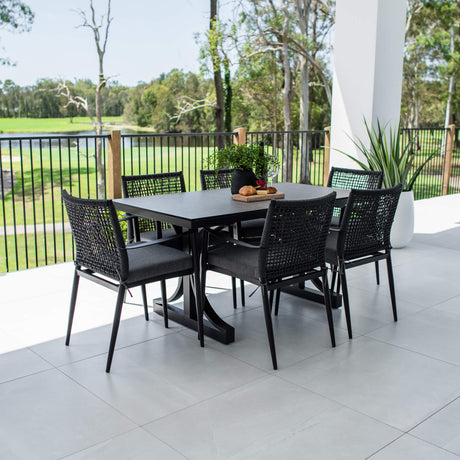 Vienna Rope Chester Moon - 7pce (150x80) - Outdoor Dining Set