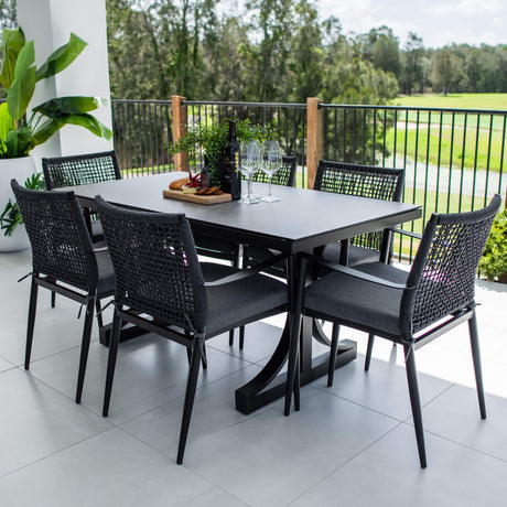 Vienna Rope Chester Moon - 7pce (150x80) - Outdoor Dining Set