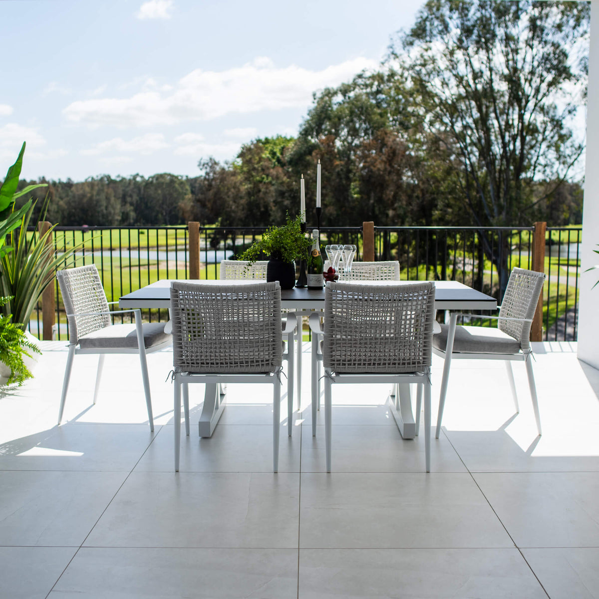 Vienna Rope Chester Moon - 7pce (180x100) - Outdoor Dining Set