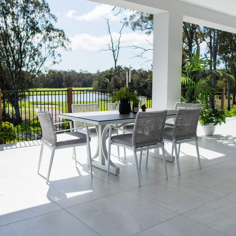 Vienna Rope Chester Moon - 7pce (180x100) - Outdoor Dining Set