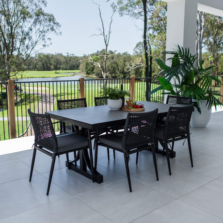 Vienna Rope Chester Moon - 7pce (180x100) - Outdoor Dining Set
