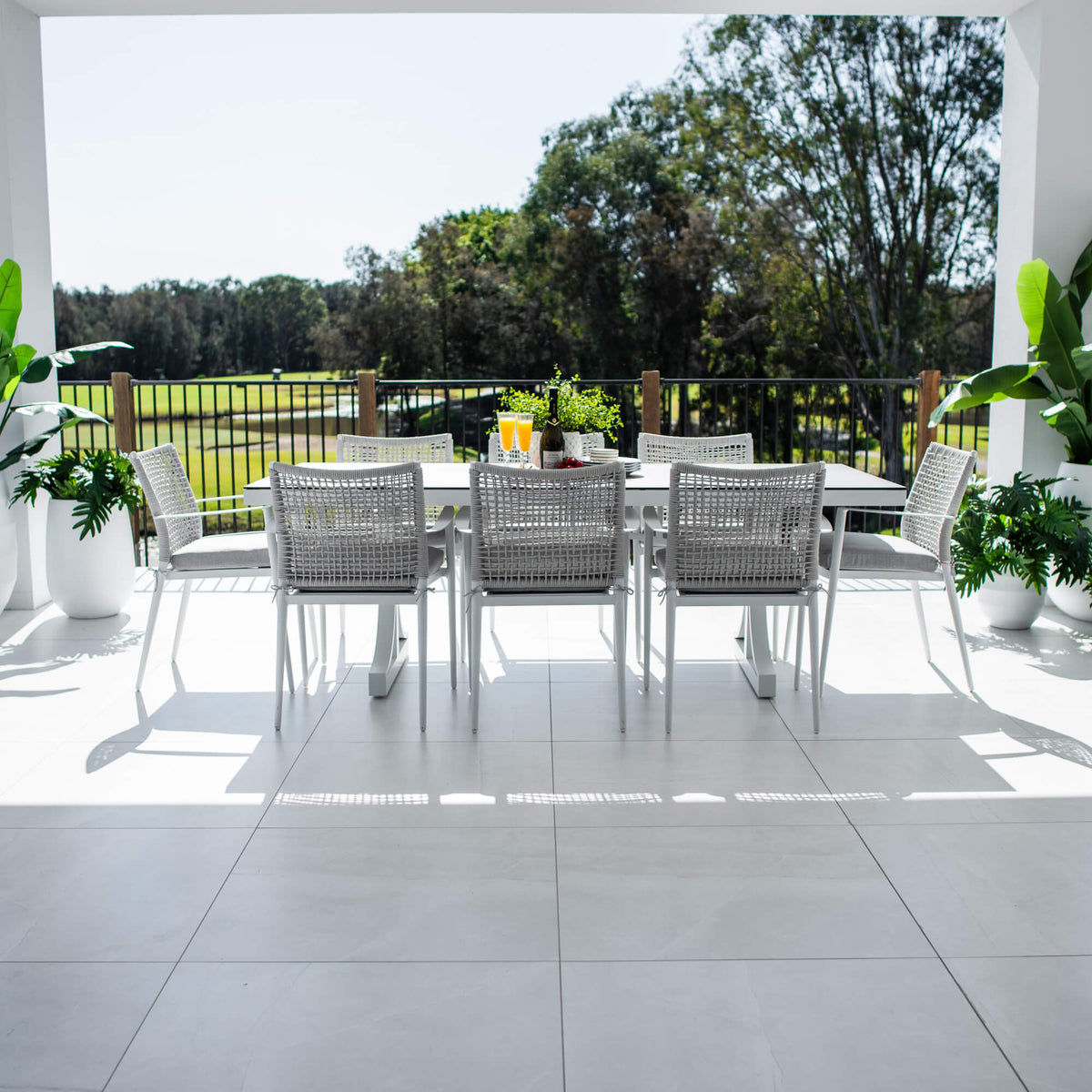 Vienna Rope Chester Moon - 9pce (215x100) - Outdoor Dining Set
