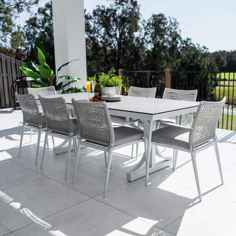 Vienna Rope Chester Moon - 9pce (215x100) - Outdoor Dining Set