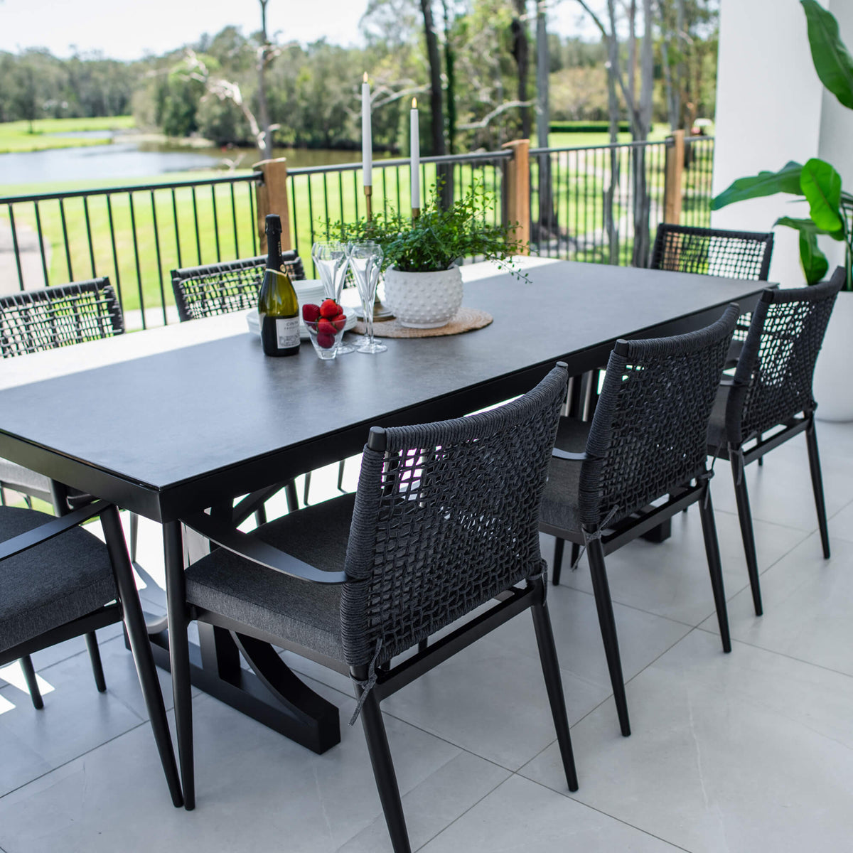 Vienna Rope Chester Moon - 9pce (215x100) - Outdoor Dining Set
