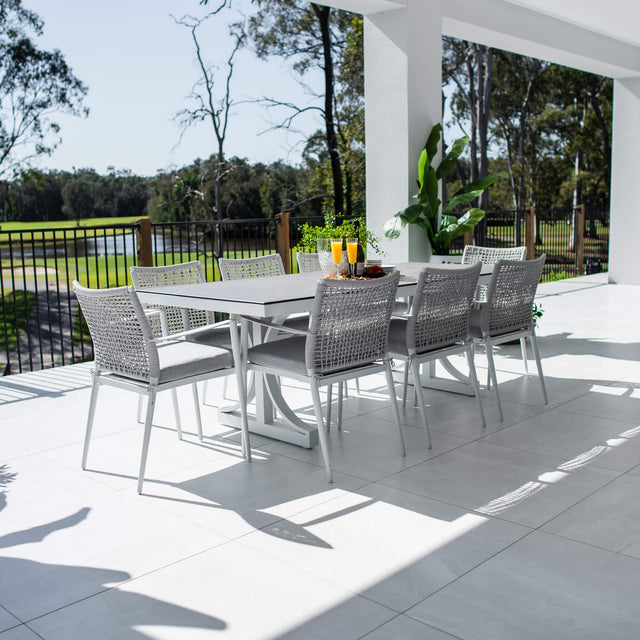 Vienna Rope Chester Moon - 9pce (215x100) - Outdoor Dining Set