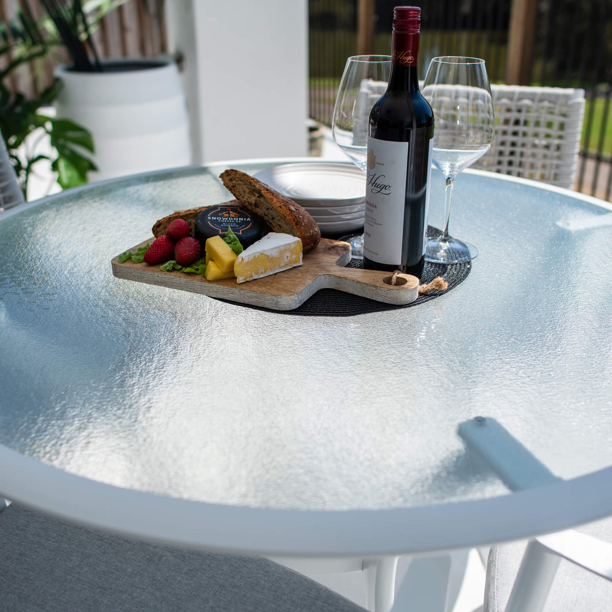 Vienna Rope Coventry - 5pce (105x105) - White/Grey Outdoor Dining Set