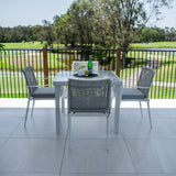 Vienna Rope Hudson - 5pce (90x90) - White/Grey Outdoor Dining Set