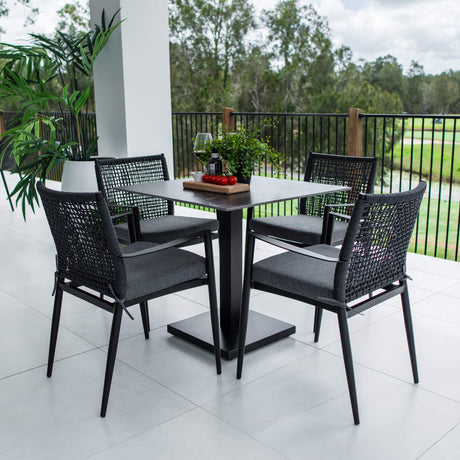 Vienna Rope Lennox - 5pce (80x80) - Outdoor Dining Set