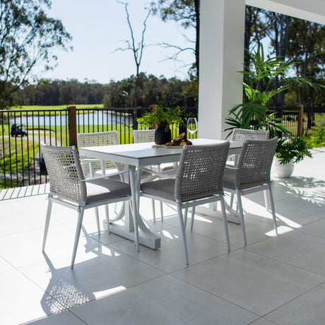 Vienna Rope Malibu - 7pce (150x80) - Outdoor Dining Set