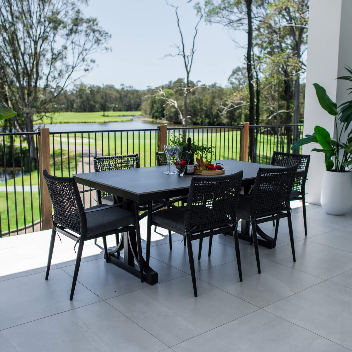 Vienna Rope Malibu - 7pce (180x100) - Outdoor Dining Set