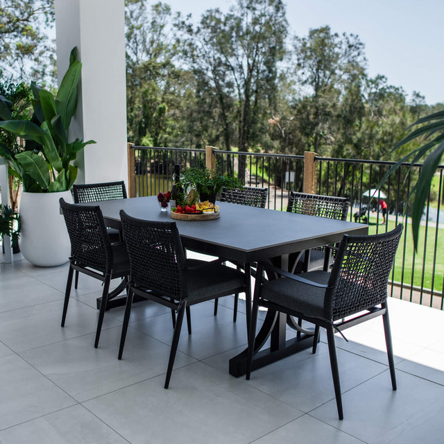 Vienna Rope Malibu - 7pce (180x100) - Outdoor Dining Set