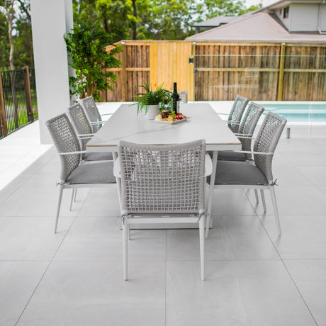 Vienna Rope Malibu - 9pce (215x100) - Outdoor Dining Set