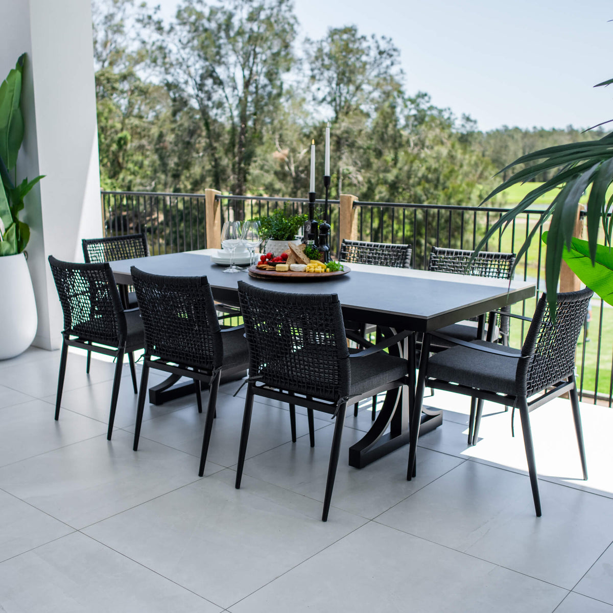 Vienna Rope Malibu - 9pce (215x100) - Outdoor Dining Set