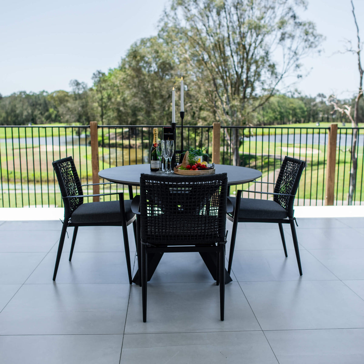 Vienna Rope Malibu Round - 5pce (120x120) - Outdoor Dining Set