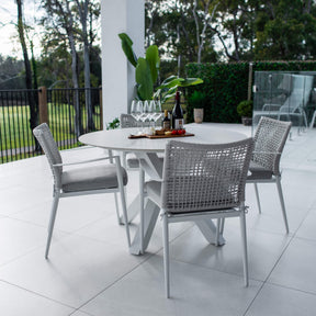 Vienna Rope Malibu Round - 5pce (120x120) - Outdoor Dining Set