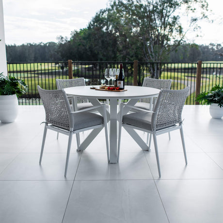 Vienna Rope Malibu Round - 5pce (120x120) - Outdoor Dining Set