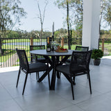 Vienna Rope Malibu Round - 5pce (120x120) - Outdoor Dining Set