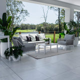 Bella Rope 3 - 4pce - White/Grey Outdoor Lounge Setting
