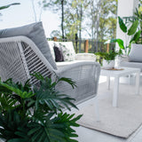 Bella Rope 3 - 4pce - White/Grey Outdoor Lounge Setting