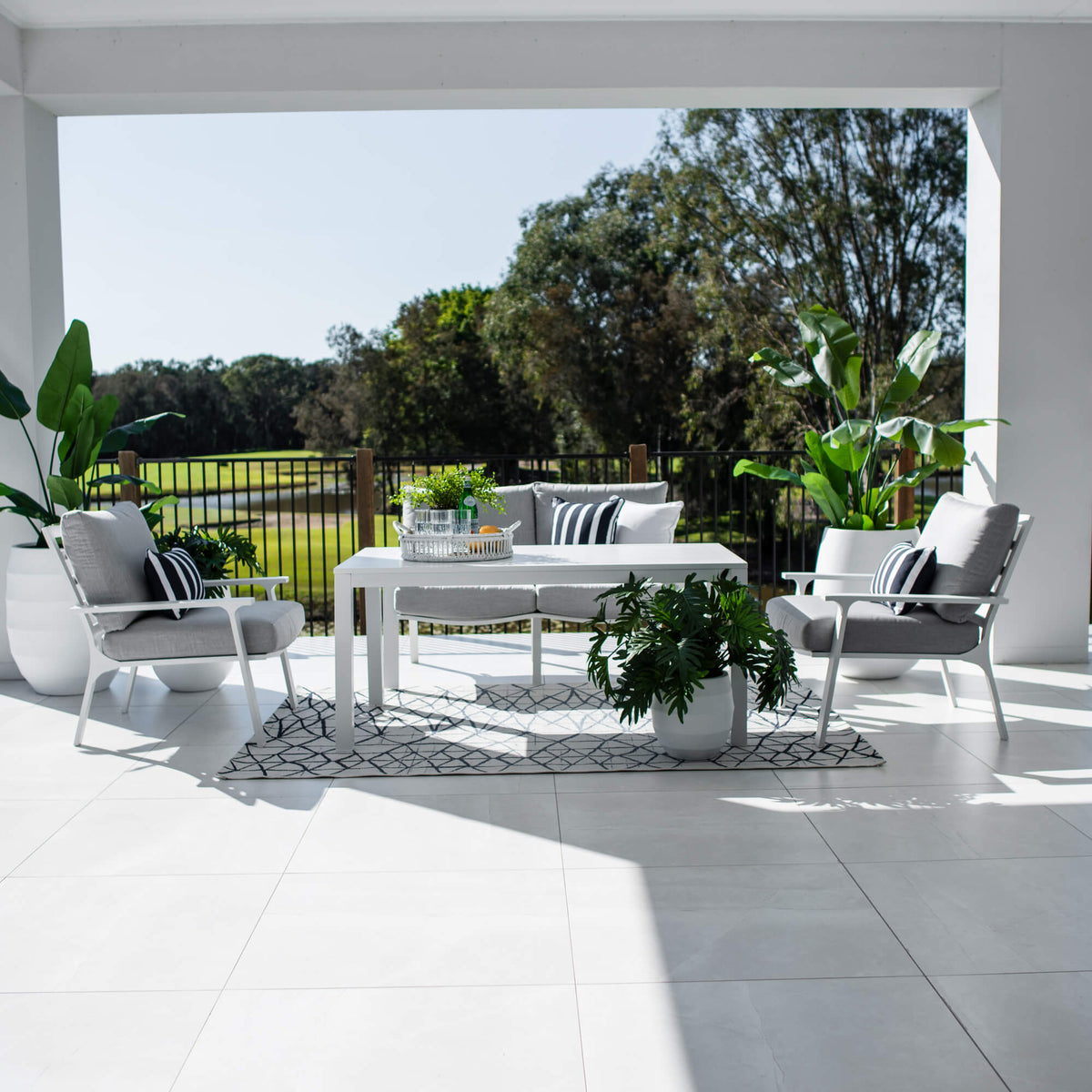 Bermuda 2 Low Dining - 4pce - Outdoor Lounge Setting