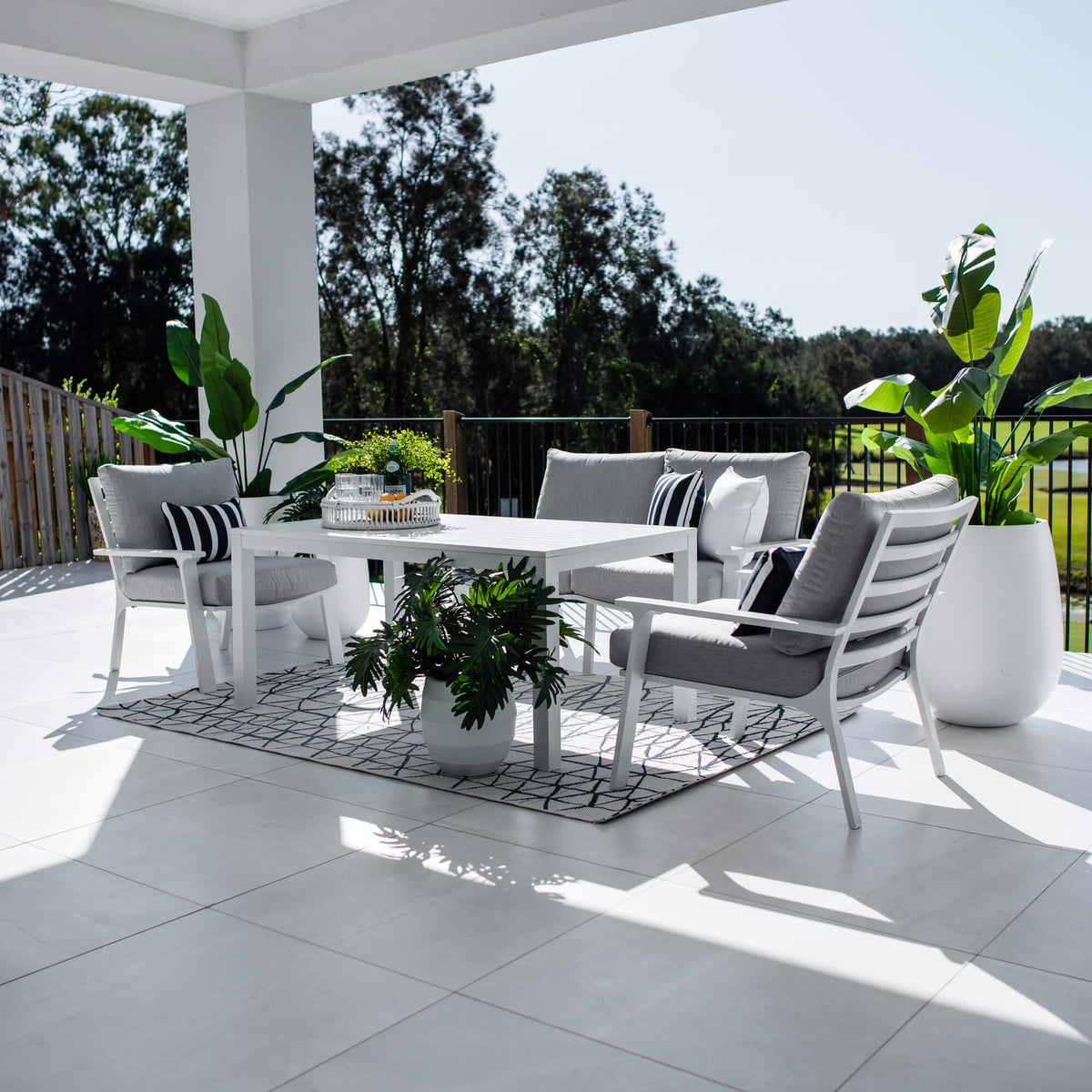 Bermuda 2 Low Dining - 4pce - Outdoor Lounge Setting